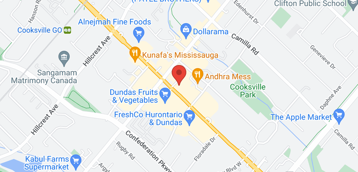 map of 2561 HURONTARIO ST